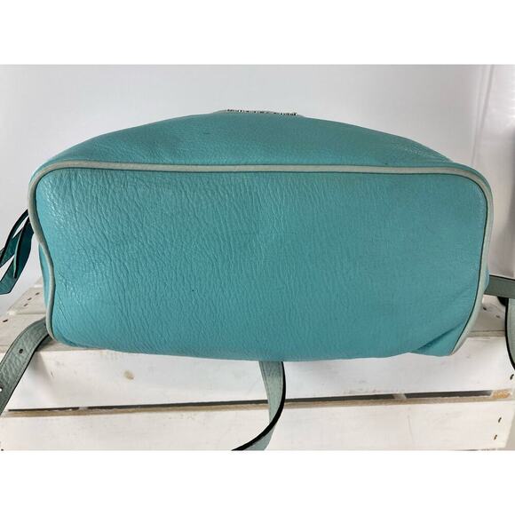 MICHAEL KORS, LARGE PEBBLED LEATHER BLUE BACKPACK WITH TAGS - Picture 7 of 16